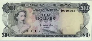 Bahamas 10 Dollars - Elizabeth II, 1974 image