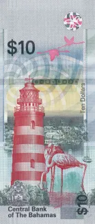 Bahamas 10 Dollars, 2022 reverse