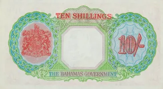 Bahamas 10 Shillings - George VI, 1936 reverse