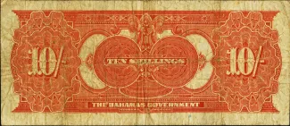 Bahamas 10 Shillings, 1919 reverse