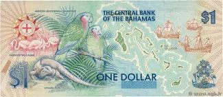 Bahamas 1 Dollars, 1992 reverse