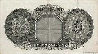 Bahamas 1 Pound - Elizabeth II, 1953 reverse