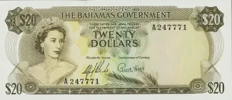 Bahamas 20 Dollars - Elizabeth II, 1965 image