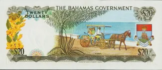 Bahamas 20 Dollars - Elizabeth II, 1965 reverse