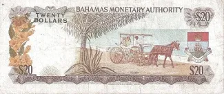 Bahamas 20 Dollars - Elizabeth II, 1968 reverse