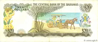 Bahamas 20 Dollars - Elizabeth II, 1974 reverse