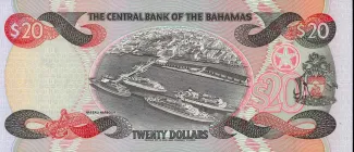 Bahamas 20 Dollars, 1993 reverse