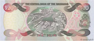 Bahamas 20 Dollars, 1997 reverse