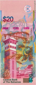 Bahamas 20 Dollars, 2018 reverse