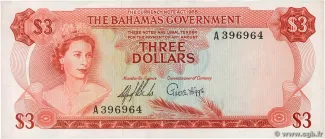 Bahamas 3 Dollars - Elizabeth II, 1965 image