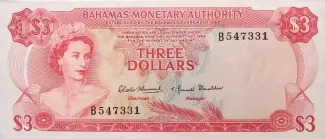 Bahamas 3 Dollars - Elizabeth II, 1968 image
