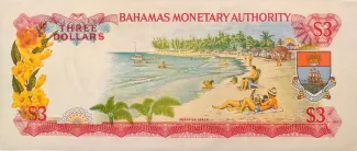 Bahamas 3 Dollars - Elizabeth II, 1968 reverse