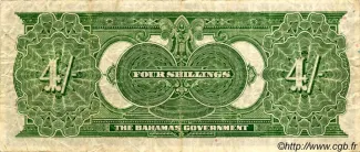 Bahamas 4 Shillings, 1919 reverse