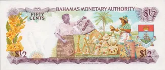 Bahamas 50 Cents - Elizabeth II, 1968 reverse