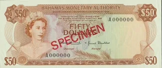 Bahamas 50 Dollars - Elizabeth II, 1968 image