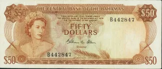 Bahamas 50 Dollars - Elizabeth II, 1974 image
