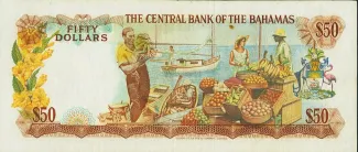 Bahamas 50 Dollars - Elizabeth II, 1974 reverse