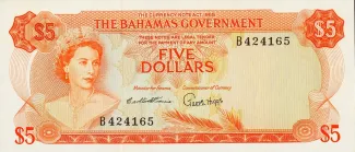 Bahamas 5 Dollars - Elizabeth II, 1965 image