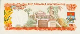 Bahamas 5 Dollars - Elizabeth II, 1965 reverse