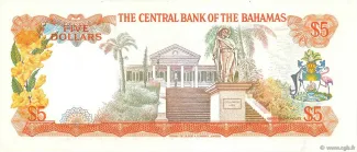 Bahamas 5 Dollars - Elizabeth II, 1974 reverse