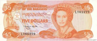 Bahamas 5 Dollars - Elizabeth II, 1984 image