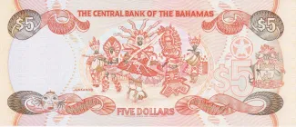 Bahamas 5 Dollars, 1995 reverse
