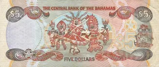 Bahamas 5 Dollars, 1997-2001 reverse