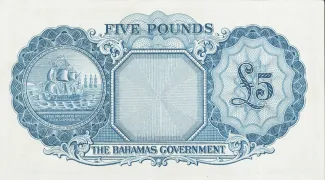 Bahamas 5 Pounds - Elizabeth II, 1953 reverse