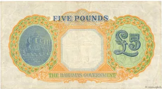 Bahamas 5 Pounds - George VI, 1936 reverse