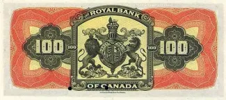 Barbados 100 Dollars, 1909 reverse