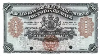Barbados 100 Dollars, 1935 image