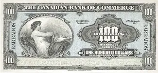 Barbados 100 Dollars, 1922 image