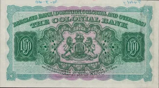 Barbados 100 Dollars, 1937-1949 reverse