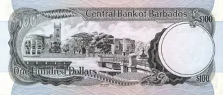 Barbados 100 Dollars, 1973 reverse
