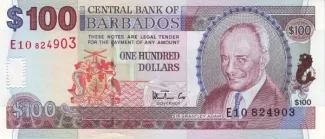 Barbados 100 Dollars, 2000 image