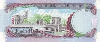 Barbados 100 Dollars, 1999-2000 reverse