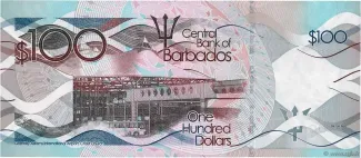 Barbados 100 Dollars, 2013-2018 reverse