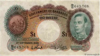 Barbados 1 Dollar, 1949 image