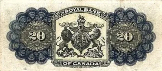 Barbados 20 Dollars, 1909 reverse