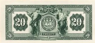 Barbados 20 Dollars, 1922-1940 reverse