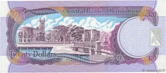 Barbados 20 Dollars, 1996 reverse