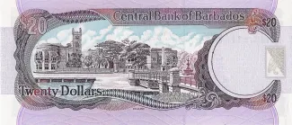 Barbados 20 Dollars, 1997-2006 reverse