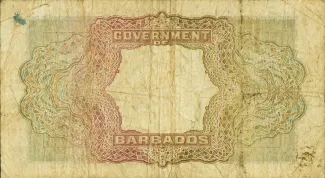 Barbados 2 Dollars, 1938-1949 reverse