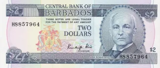 Barbados 2 Dollars, 1993 image