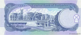 Barbados 2 Dollars, 1995 reverse