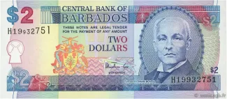 Barbados 2 Dollars, 1998 image