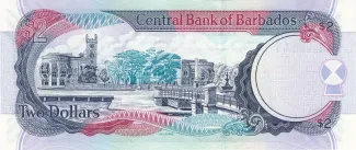 Barbados 2 Dollars, 2007-2012 reverse