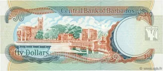 Barbados 50 Dollars, 1997-2000 reverse