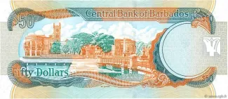 Barbados 50 Dollars, 2007-2012 reverse