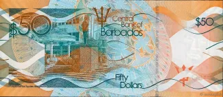 Barbados 50 Dollars, 2013-2018 reverse